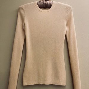 Michael Kors Collection Cashmere Sweater Featherweight, Light Beige, XS